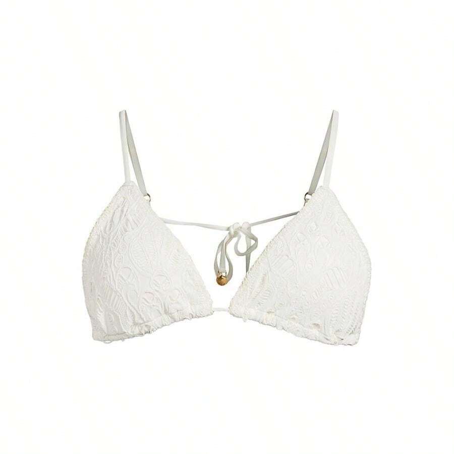 FARM Rio Seas Eyelet Triangle Bikini Top