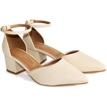 Vizzano Pumps, Medium Block Heel, Ankle Strap, Women's Shoe - Cream - View 2