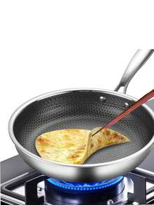 Importeek sartén wok antiadherente inducción base plana cocina asiática preparación alimentos resistente fácil limpieza diseño moderno profesional hogar compatible electricidad gas herramientas chef - Plateado - Ver 7