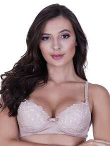 Basic Bra With Lace Cups - Beis - Ver 3