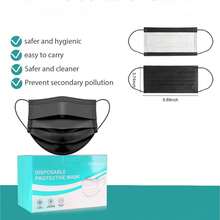 100 Pcs Face Masks - 3-Ply Comfort For Travel, Dining Out & Weekend Adventures -Black - 黑色 - 查看 2