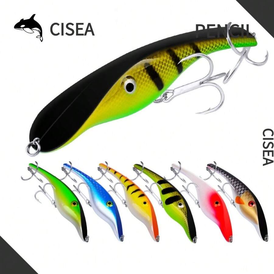 CISEA F90 Umpan Pancing Pensil Tenggelam untuk Memancing Umpan Keras Jip Head 14cm 40g - MultiWarna - View 1