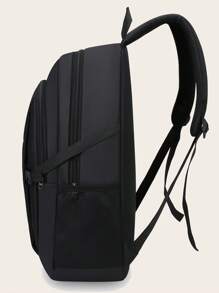 Durable Waterproof Large Capacity Backpack, Daily Backpack, Fashionable Travel Commuter Bag, Bookbag, Laptop Bag, Stylish Shoulder Bag, Travel Bag, Sports Bag, College Bag, Student Bag, College Business Bag, Outdoor Hiking Camping Sports Leisure Backpack - Black - View 4