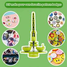DIY Button Machine Set: 32mm Badge Press With 100 Button Parts And Cutter For Creative Projects - Green - View 4