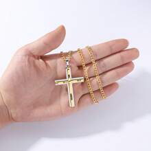 1入組新款兩層金屬吊墜時尚男士鈦鋼鏈項鍊 - 黑色 - 查看 11