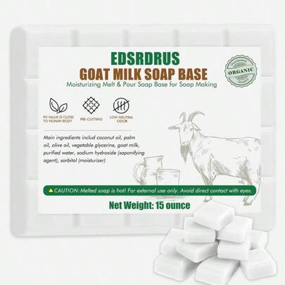 15oz Glycerin Melt & Pour Soap Base - Vegan, Natural, Moisturizing For DIY Soap Making (Oatmeal Milk)