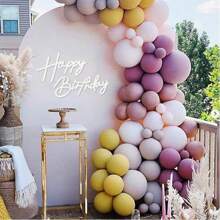 背景的生日快乐标志 - 毛毡生日快乐标志，用于气球拱门生日派对气球拱门背景装饰，用于生日派对婴儿送礼会 - 复古乡村生日派对装饰背景墙照片道具