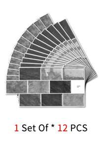 1 件 3D 瓷砖风格简约优雅厨房贴纸客厅装饰房间装饰家居装饰壁纸墙纸