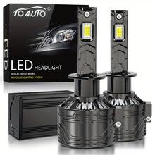 TOAUTO 2 件装 200W 45000LM H1 H4 H3 H7 H11 HB3 HB4 HIR2 汽车 LED 大灯 CANBUS 无故障 6000K 亮度