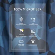 1 件沙滩换衣巾冲浪斗篷长袍连帽潜水服可调节袖子冲浪游泳沐浴海军蓝几何图案，大号 - 适合男士和女士超柔软优质超细纤维