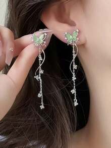 2 件百合花和叶子串珠流苏耳环，波西米亚风格树脂耳环，多种颜色可选，适合女性日常佩戴、约会、派对、海滩度假、珠宝礼物 - 彩色 - 查看 10