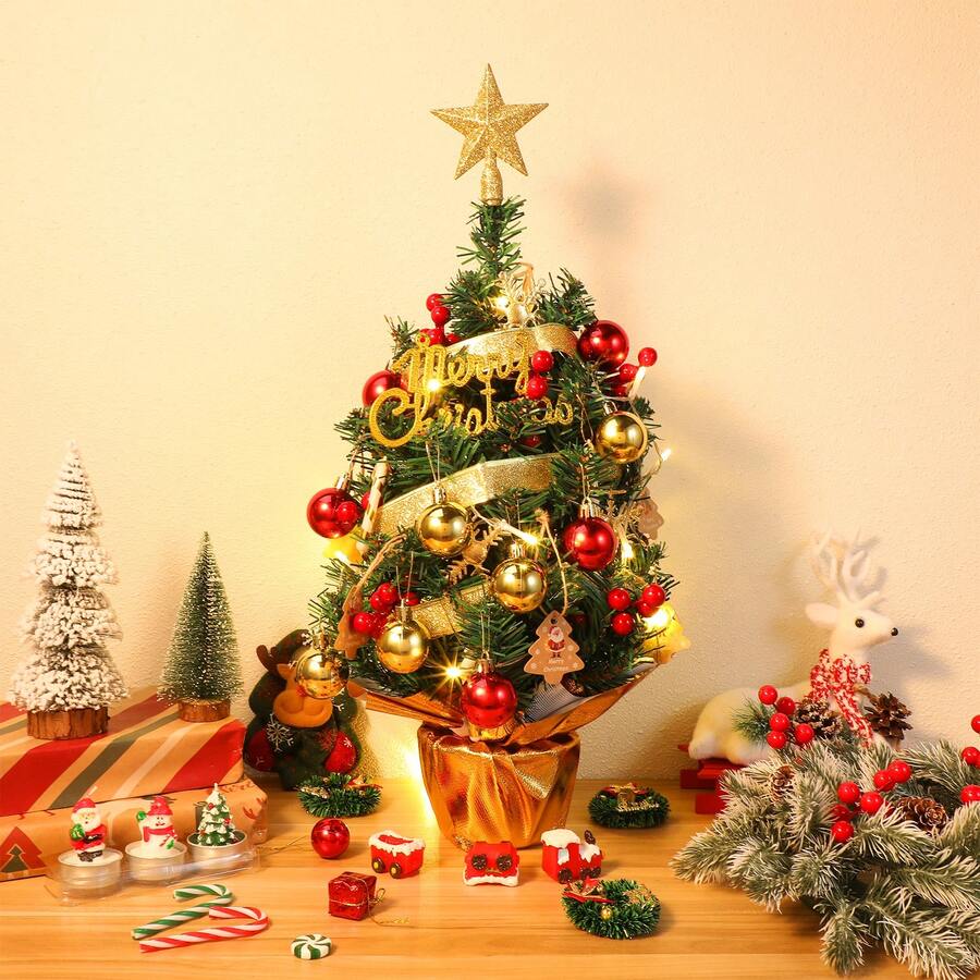 60 CM Árbol de Navidad Mini con Luces - Verde - Ver 1
