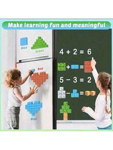 [数量选项] 件磁性积木套装 - 磁性玩具、儿童立方体建筑玩具、创造磁性世界、STEM 礼物、课堂奖励、男孩和女孩的生日礼物（随机颜色和图案） - 彩色 - 查看 10