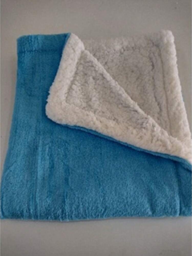 DOUBLE SIDED WARM SINGLE SHERPA BLANKET SPECIAL LARGE SIZE - Màu xanh nhạt - Xem 2