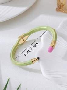 1 pieza Pulsera con forma de lápiz artística y de moda, diseño elegante adecuado para el uso diario de las mujeres, gran regalo - Pulsera de lápiz corta - Ver 8