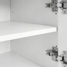 Dressing Table With LED Mirror, 2 Drawers And Flexible Cabinet, Stable, White - 白色 - 查看 8