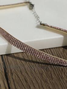 1 chiếc vòng cổ choker đính đá nhiều hàng kiểu dáng tối giản thời trang, phụ kiện thanh lịch phù hợp cho các buổi hẹn hò và tiệc tùng của phụ nữ. - Dây chuyền kim cương - Xem 4
