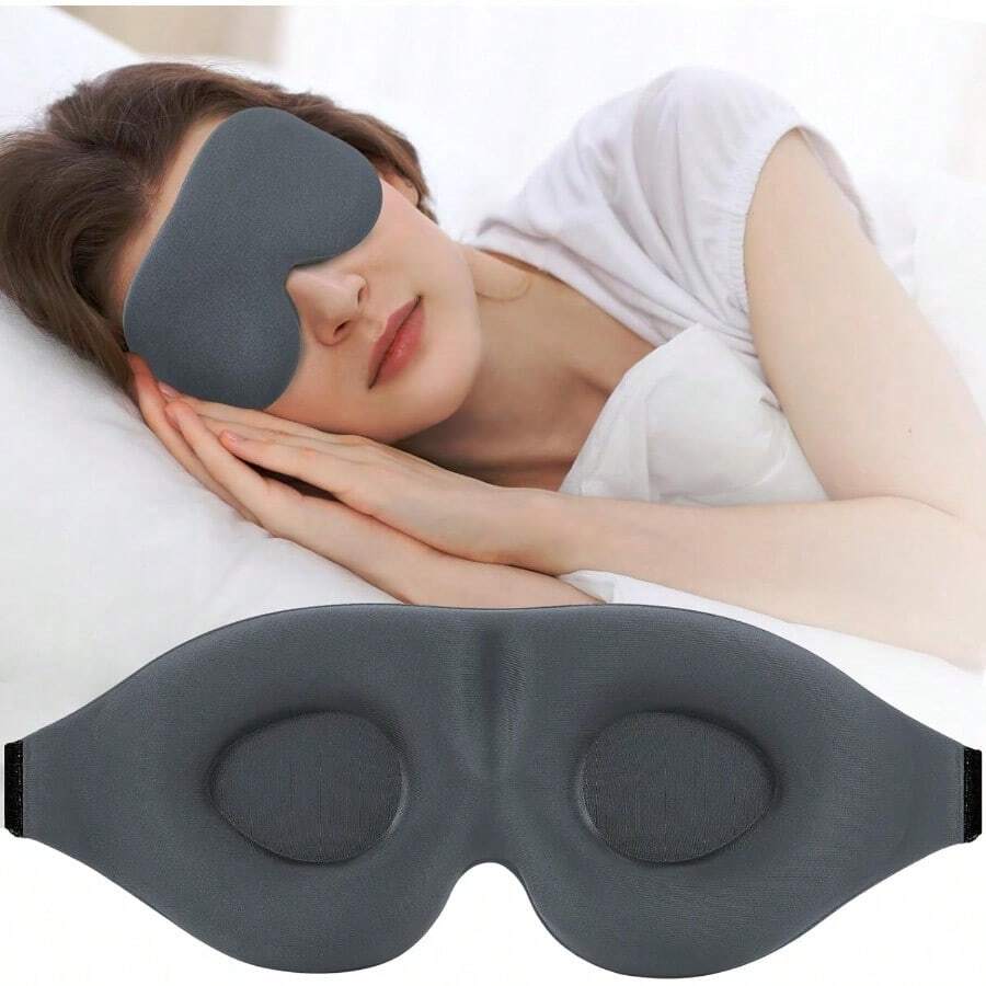 ZGGCD Sleep Mask For Side Sleeper Light Blocking Sleeping Eye Mask For Women And Men 3D Contoured Cup Night Blindfold Luxury Eye Cover Eyeshade With Adjustable Strap For Travel And Nap Black - 灰色 - 查看 1