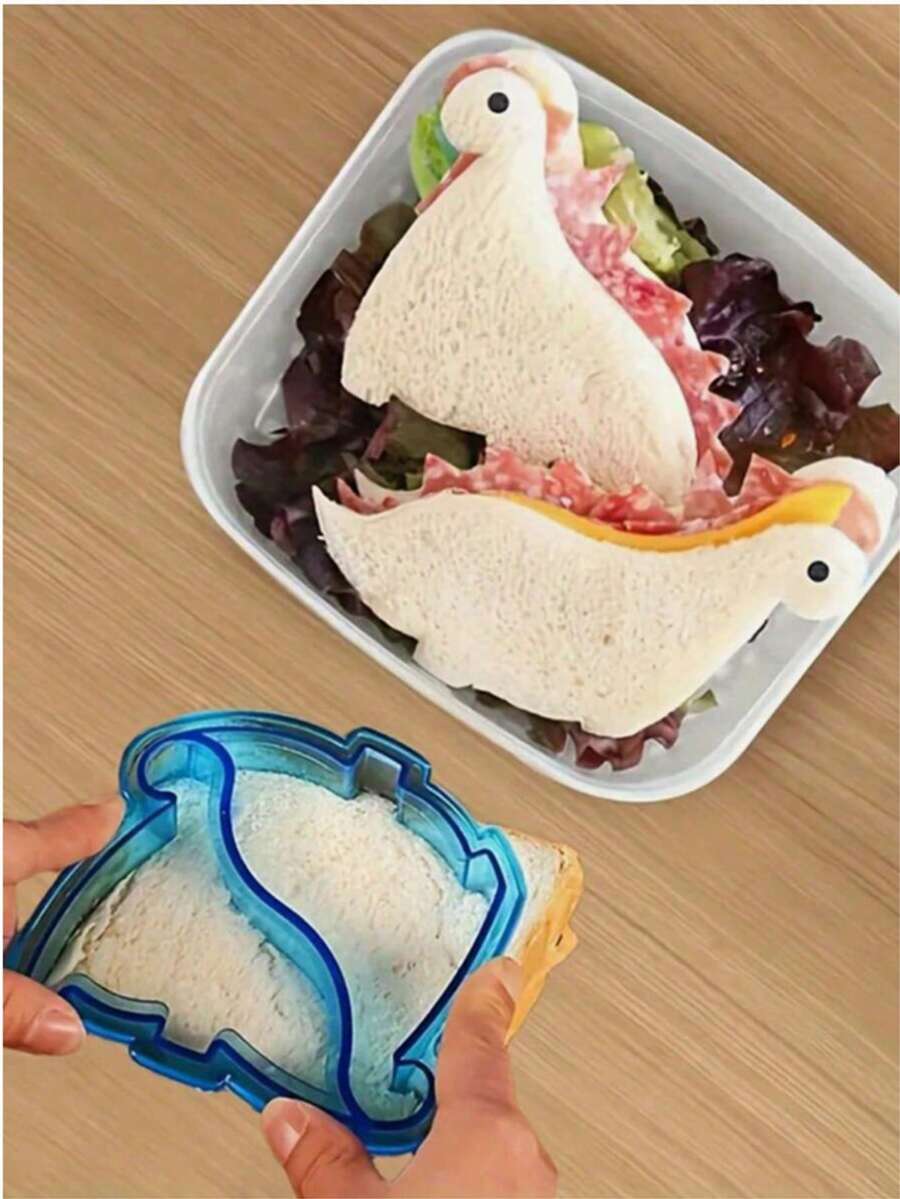 1/2/3/4 Pcs Dinosaur Sandwich Cutter Set, Kids Plastic Bread Mold, Bento Lunch Accessories, Toast Cutter, Suitable For School Lunch, DIY Cute Sandwich Making Tools - Multicolor - View 1