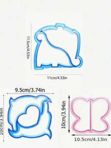 1/2/3/4 Pcs Dinosaur Sandwich Cutter Set, Kids Plastic Bread Mold, Bento Lunch Accessories, Toast Cutter, Suitable For School Lunch, DIY Cute Sandwich Making Tools - Multicolor - View 6