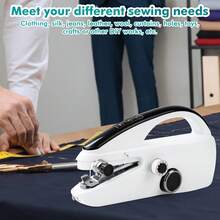 Portable Mini Sewing Machine: Electric Hand Sewing Machine With Sewing Kit For Versatile Handicrafts - Black and White - View 3