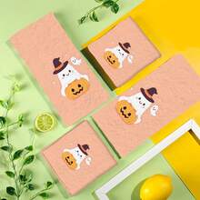 2/4 Pcs Ghost Pattern Printed Dish Towels, Halloween, Super Absorbent Microfiber Modern Towels For Cooking And Baking, Printed Dishcloths, Cleaning Towels, Hand Towels, Tea Towels, Super Soft And Highly Absorbent, Great Gift For Neighbors, Moms, Friends, Birthday, Halloween, Housewarming, Kitchen Decor, Household Essentials