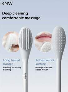 RNW Facial Cleansing Brush, Dual-Sided Silicone Pore Cleanser, Manual Foam Maker Soft Bristle Face Scrubber For Massage