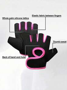 1双男女款露指自行车手套，专业健身房防滑手套，透气半夏钓鱼，女士自行车手套