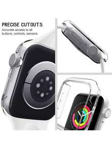 3pcs Transparent Hollow Case, PC Hard Shell Hollow Watch Case Suitable For 38/40/41/42/44/45/49mm Ultra/SE/8/7/6/5/4/3/2/1 - Clear - View 5