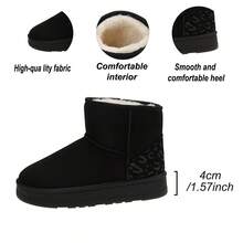 2025New Autumn/Winter Women's Warm, Versatile, Simple Snow Boots, Anti-Slip Short Shaft Boots,Fur Boots - Black - View 7