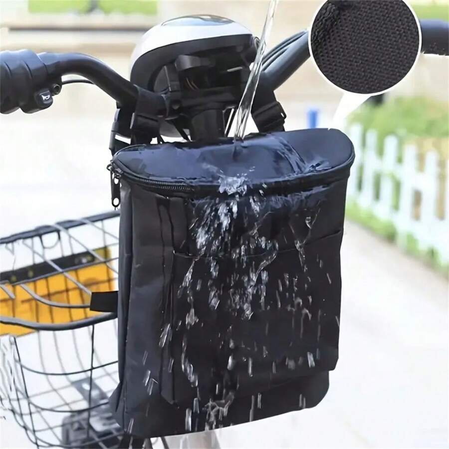 黑色前拉鍊口袋,適合騎行 - 耐用、可調節肩帶、3D收納方案、電動車、摩托車、高級拉鍊封口、摩托車收納包 | 可調節肩帶包 | 安全封口包 - 彩色 - 查看 1