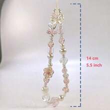 1pc Acrylic Flower & Bow Crystal Beaded Phone Lanyard/Strap, Wrist Strap, Suitable For Camera, Keys, Bags, Anti-Drop Phone Lanyard - Hồng - Xem 6