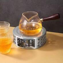 不锈钢茶壶、茶壶、桌面保温器、加热壶、蜡烛茶壶、户外泡茶器、厚实耐用的材质、导热均匀、设计紧凑、携带方便、适用于煮茶、暖茶、加热咖啡、加热食物和牛奶、简约优雅、表面光滑、通风孔、用途广泛