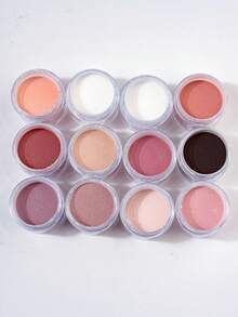 12 件水晶粉套装，裸粉色白色高光泽水晶粉套装，美甲 DIY 艺术设计，12 色水晶美甲 3D 美甲雕塑法式美甲延长和美甲雕刻，专业聚合物 3D 水晶美甲套装，礼品水晶按压指甲 - 彩色 - 查看 5