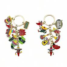 1 件墨西哥狂欢节滴油帽辣椒吊坠钥匙扣时尚配饰钥匙扣挂件礼物 - 彩色 - 查看 5