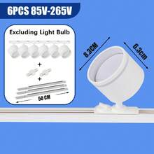 GX53 轨道照明灯具,吸顶式可调射灯,180°旋转,黑/白金属铝+PC,AC85-265V,适用于卧室/书房/客厅/衣橱/展示柜/展厅/商店/画廊/走廊/餐厅/服装店/酒吧(套装包含轨道和连接配件) - 軌道燈照明組GX53燈座模式 - 查看 20