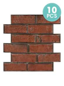 COMMOMY 1pc/10pcs/20pcs 3D Faux Brick Peel And Stick Backsplash, Waterproof Wall Panel, Kitchen Wall Decor Farmhouse, For Bathroom, Living Room, Bedroom, Vintage Style Home Wall Decor