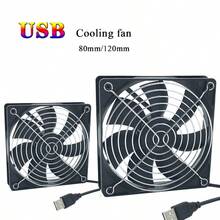 Ventilador de refrigeración de 120x120x25mm con alimentación USB de 5V para receptor, DVR, caja de TV, router