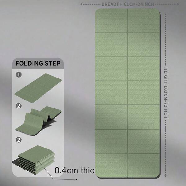 1 PIEZA Esterilla de yoga plegable Lostook - Esterilla de ejercicio antideslizante y resistente al agua de TPE para yoga, pilates y entrenamiento físico - Esenciales para el gimnasio en casa, accesorios de yoga para viajes, imprescindibles para el entrenamiento, equipo de fitness
