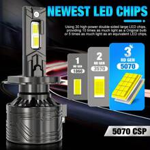 TOAUTO 2 件装 200W 45000LM H1 H4 H3 H7 H11 HB3 HB4 HIR2 汽车 LED 大灯 CANBUS 无故障 6000K 亮度
