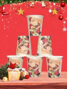 10 Stücke/20 Stücke/50 Stücke Vantage Weihnachtsmann Weihnachts-Papierbecher, Weihnachtsmann Weihnachts-Einwegbecher für Kaffee, Party-Tischdekoration, Weihnachtsferien-Zubehör
