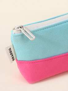 1 件双色缝线船形铅笔盒，简约时尚的风格设计，顺滑拉链 - 便携式文具收纳袋，可容纳书写笔、橡皮擦、尺子、圆珠笔，适用于学生考试用品的收纳和装饰，时尚学校用品，返校必需品 - 送给朋友的礼物