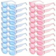 20 件复古方形眼镜，经典方形镜框，男女皆宜，尽显奢华，适合新娘送礼会、婚礼、圣诞节、新年、情人节、单身派对、摇滚主题派对礼物（男女通用）、情人节装饰、婚礼宾客回礼、伴娘礼物、毕业装饰 - 彩色 - 查看 8