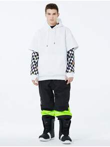 1 Pieza Ropa de esquí para hombres, Sudadera para snowboard y esquí, Ropa deportiva, Ropa impermeable y a prueba de viento para hombres (Excluyendo accesorios) Invierno - Blanco y Negro - Ver 4