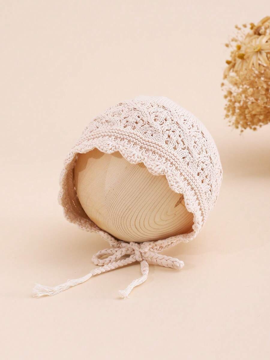 1pc Toddler Solid Color Hollow Out Fashionable Versatile Ear Warmer Headband, Handmade Crochet Hat, Suitable For Autumn/Winter & All Seasons - 純色 - 查看 1