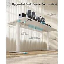 JUMMICO Scrivania Regolabile In Altezza Scrivania Regolabile Electrical Conart Panel Da Caricatore USB Scrivania In Piedi Con Funzioni Di Memoria Standing De140 X 60 Cm Bianco - 比安卡 - 查看 3