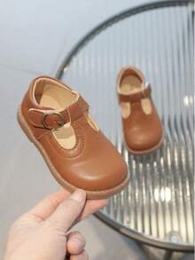 Girls Doll Shoes Classic Retro Wedding Party Round Toe Comfortable - 棕色 - 查看 4