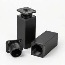 4个可调节橱柜腿，0-20毫米高度可调桌腿，铝合金厨房沙发家具可调节腿 - 黑色 - 查看 5