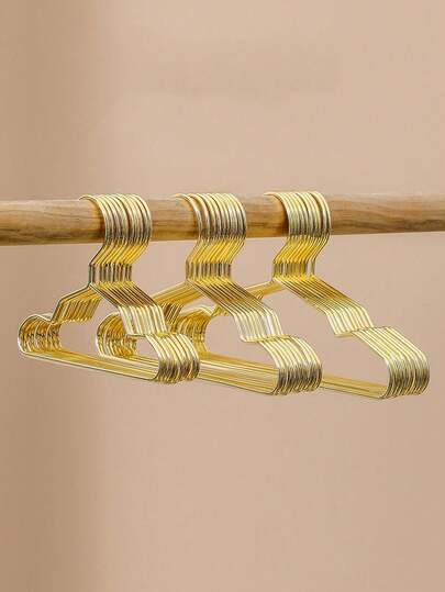 1/5 件优雅金色金属衣架 - 迷你衣服和宠物衣架，采用重型金属结构，节省精品店、家居或宠物店的空间 - 装饰收纳架、衣架、精品配饰、别致的设计、构造、精品店主