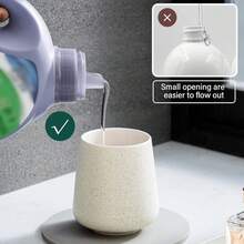 1个12盎司陶瓷泡沫洗手液瓶，手动按压式宽口设计，可重复灌装，适用于洁面乳、洗手液、沐浴露、洗发水、餐厅清洁剂、乳液等 - 适用于酒店、厨房、浴室、家居用品、厨房配件、厨房工具 - 灰色 - 查看 7
